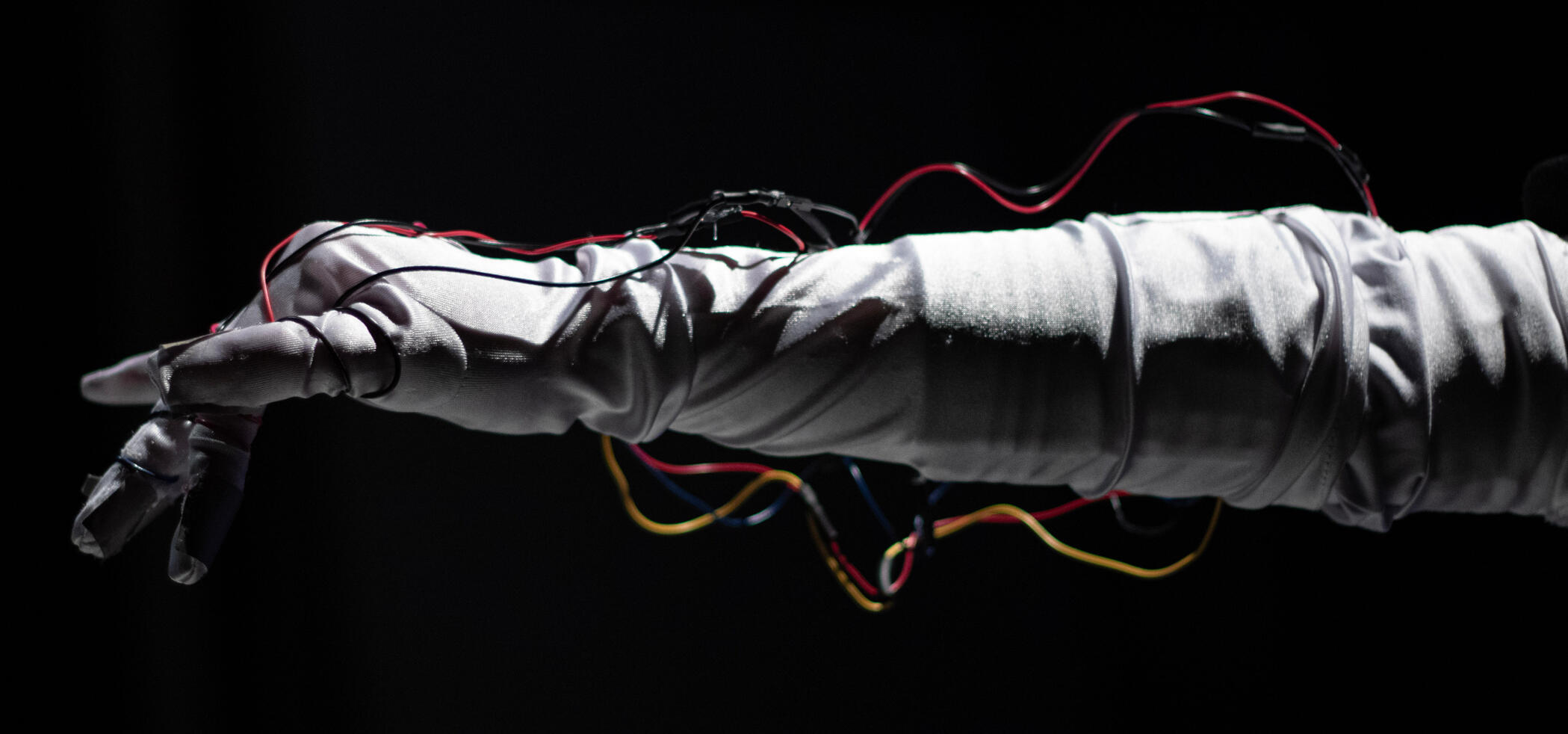 A closeup of the glove